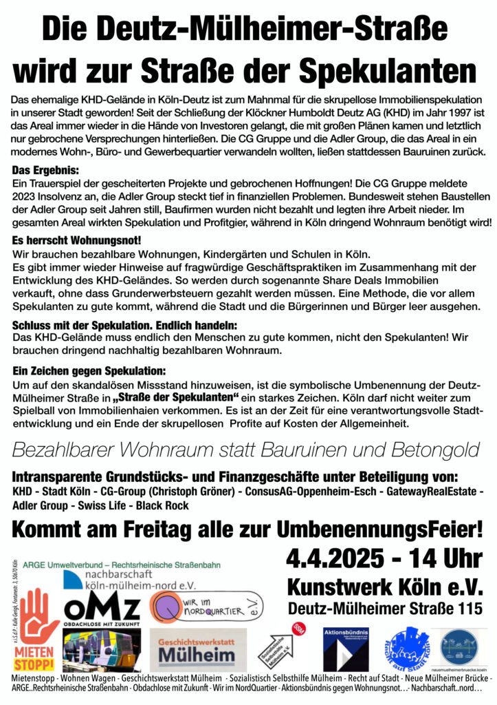 Flyer: Strasse der Spekulanten